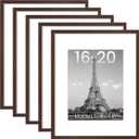 Upsimples 16x20 Picture Frame, Gallery Wall Frames Set of 5, Brown