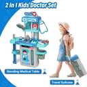 Doctor Kit for Toddlers 3-5 - Kids Doctor Play Kit - Fun and Engaging Role-Playing Set with Costume, Stethoscope, Play Cart, and Accessories - Ideal Educational Gift for Boys and Girls（Blue）