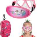 Toddler Swim Goggles Nose Cover,Kids Goggles No Hair Pull,Anti Fog Children Swimming Mask (1pk - Pink Mermaid)