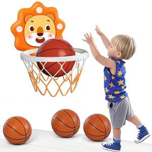 Adjustable Height Toddler Basketball Hoop with 4 Balls, Indoor Outdoor Mini Basketball Game Toy, Easy Setup Basketball Playset for 1 2 3 4 5 Years Old Boys Girls Kids Birthday Christmas