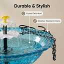 2026 Hanging Solar Bird Bath Fountain,3 Layers Hanging Bird Bath for Outside with Solar Fountain,Flowing Water Solar Pump & Plastic Bowl, for Outdoor, Gardens