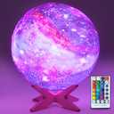 5.9 inch Galaxy Moon Lamp Remote & Touch Control 16 Colors LED Night Light Rechargeable Globe Light as Gifts Decor for Boys/Girls/Kids/Women