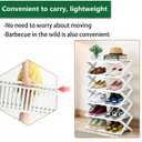 6 Tier Bamboo Shoe Rack White,Portable Folding Shoe Storage Rack,Without Installation Small Shoe Rack Perfect for Corridors, Drom, Bedrooms and Small Spaces
