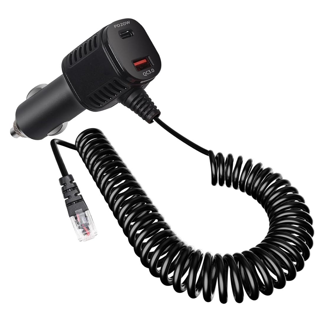 Radar Detector Power Cord with USB and USB-C Fast Charging Dual Port Car Cord Compatible with Escort MAX 360, MAX 360c, IX, IXc, 9500 IX, MAX II, MAX 3,MAXcam 360c, MAX 360 MKII, Redline 360c etc