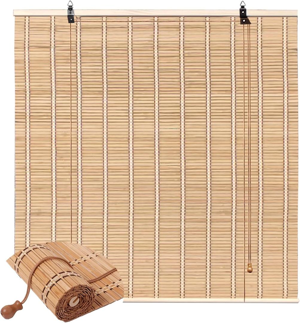 Bamboo Blind Bamboo Shade for Patio - 36" W x 72" H