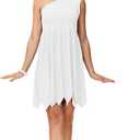 AOBUTE Halloween Women Costume Off Shoulder Dress Cosplay Party White Outfit XXL