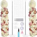 Balloon Columns Set of 2 Adjustable Metal 6.8 Feet Stands for Floor, Column Stand for Baby Shower Birthday Graduation Wedding Christmas Party