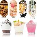 Jnnzzggu 50Pcs Square Mini Plastic Dessert Cups,3.5Oz Clear Plastic Parfait Appetizer Cup for Desserts,Appetizers,Ice Cream