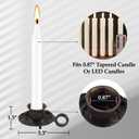 2 x NIKKY HOME Taper Candle Holders with Handle, Set of 2 Rustic Metal Candlestick for Table Centerpieces, Wedding Decor and Dinner Party, Brown
