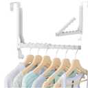 Over The Door Hooks, Extended Over The Door Clothes Hanger with 11 Ridges,Space-Saving Over The Door Rack Door Hooks for Hanging Clothes,Larger Capacity Over The Door Hanger,Upgraded Version.