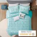 Intelligent Design Raina King / Cal King Comforter Set, Soft Microfiber Comforter Set King, Modern Geometric Metallic Bed Set, 5 Pieces College Bedding Comforter Set with 2 Shams, 2 Toss Pillows Aqua (Aqua/Silver)