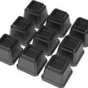 Bed Risers 4 Inch Set of 9, Heavy Duty Bed Elevators Risers for Bed Frame 9 Pack Lifts Up 3000 lbs Sofa Table Furniture Riser, Black