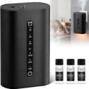 Smart Plugin Scent Diffuser Set, Waterless Scent Diffusers Home, Cold Air Mist, Timer Control, and 3 Mist Intensity Settings, Suitable for Home, Office, and Small Spaces,Black