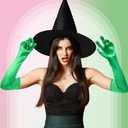 Witch Hat Princess Crown Costume Accessories Set Wizard Hats Green Gloves Princess Crowns Glitter Star Wands