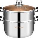 VENTION Small Vegetable Steamer Pot 7.9 Inch, 5-Ply Thick Stainless Steel Steamer for Cooking, 2.5 QT Stove Top Steam Pot(20cm) (Non-Induction)