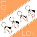 Oubaka Cup Charms for Stanley Handle, Letter Charms Accessories Tassel Alphabet Chain Name ID Letters Handle Charm Acrylic Alphabet Keyrings for Handbag Backpacks Car Key Bag Keyring(Letter P)