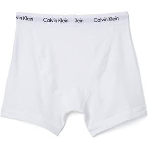 Calvin Klein Men's Underwear Cotton Stretch 3 Pack Boxer Briefs, White, Large