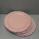 13" Pink Charger Plates, Set of 6 Plastic Textured Chargers for Dinner Plates with Embossed Rim, Table Dcor, Party, Wedding, Holiday (FD08P)