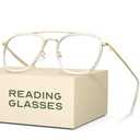 CCVOO Iconic Top Gun Aviator Reading Glasses - Premium Readers in Gold/Black - UV & Blue Light Blocking Lenses
