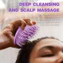 2 x Scalp Massager and Shampoo Shower Brush, Detangling Hair Brush, Scalp Care Hair Brush Wet & Dry detangler for Men and Womenfor Straight/Curly/Thick/Long/Wavy/Damaged Hair, Purple