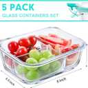 VERONES 3 Pack Glass Meal Prep Containers 3 Compartment Set, 36OZ Airtight Glass Lunch Containers, Glass Food Storage Containers with Lids, for Microwave, Oven, Freezer & Dishwasher Friendly,Green