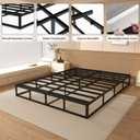 NHODIR 8 Inch Box Spring Queen Size Bed Base, Heavy Duty Metal Queen Mattress Foundation with Fabric Cover, Easy Assembly,Noise Free