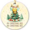 2 x Bee Ornament 2025 - Bee Christmas Ornament, Cute Animals Christmas Ornaments - Gifts for Bees Lovers - Ceramic Ornaments 2025