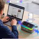 Alarm Clock with Wireless Charging, Alarm Clocks for Bedrooms, Bluetooth Alarm Clock, RGB Night Light - Multi-Functional Smart Alarm Clock for Adults & Teens Black
