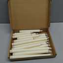 Rossesay 20 Pcs Flameless LED Taper Candles Battery Operated Taper Candles 5 Sizes of 6.5'', 7.7'', 8.8'', 10.0'', 11.2'' Flameless Candlesticks Flickering with 3D Flame for Wedding(Ivory White)