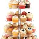 1 Pcs Cupcake Stand, 5 Tier Cupcake Holder, Acrylic Cupcake Stand Round Cupcake Tower Round Tiered Cupcake Holder, Clear Acrylic Cup Cake Tower Stand for Party, Wedding, Birthday, Baby Shower, Halloween