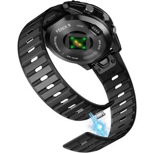Strong Magnetic Silicone Watch Bands for Garmin Fenix 8/8 Pro 51mm/7X/6X/5X, 26mm Quickfit Bands Strap Compatible with Garmin Fenix 7X Pro/6X Pro/5X Plus/3/3HR Smartwatches