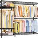 Ulif F7 Plus Garment Rack, Heavy Duty Clothes Rack, Clothing Racks for Hanging Clothes, 6-Tiers Freestanding Portable Closet Storage Rack 68'' W 14.6'' D 76.6'' H, Max Load 850 Lbs, Black
