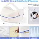 Knee Pillow for Side Sleepers for Back Pain,Leg Pillow for Side Sleepers, Memory Foam Cushion Knee Support Pillows,Pain Relief, Pregnancy Travel Pillow with Extra Washable Cover (One Size, White & Velcro Straps)