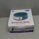 PETLESO Heated Water Bowl for Dogs, Heated Dog Bowl for Cats Birds Chickens Water Heater, Outdoor Pet Heating Dish Provides Drinkable Water in Frozon Winter, 2.2L (74 FL OZ)