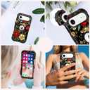 PIXIU Unique Flower Pattern Compatible with iPhone Air 6.5 inch case,Heavy Duty Dual Layer Shockproof Full-Body Protective Sturdy Hybrid Cute Rugged Case for Women,Girls,Kids-Black Peonies (A13)