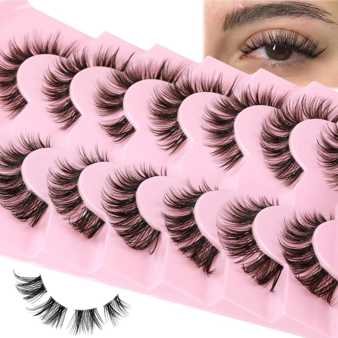 Cluster Lashes 56 Wisps DIY Lashes Natural Look Cat Eye Clear Band Mink Lashes Pack 8-14mm Wispy 3D False Eyelashes by ALICE