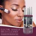 BOLDNTRUE BEAUTY Electric Makeup Brush Cleaner Set  Automatic USB-C Deep Cleaning Machine with Rubber Pad, Plug & Gift Bag | Portable Makeup Brush Washer, Perfect Beauty Gift for Her (Bordeux / Transparent)