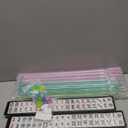 American Mahjong Game Set, 166 White Tiles, 4 All-in-One Color Rack/Pushers, Complete Mahjong Tile Set, Printed Carrying Bag (Deep Blue)