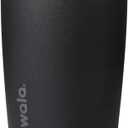 Owala SmoothSip Slider Ceramic-Lined Insulated Stainless Steel Coffee Tumbler, No Metallic Taste Reusable Travel Mug, Hot Iced Coffee Cup, BPA Free 12 oz, Very, Very Dark