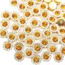 12mm 150pcs Golden Yellow Sew on Rhinestones, Crystals Glass Gems with Metal Base Claw Flatback Rhinestones for Crafting, Sunflower Gemstones for Sewing Hats Jewels Crafts Clothes Shoes Accessories