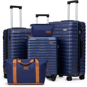 Cosbarn Luggage Sets 5 Piece Suitcases with Wheels, Suitcase Set ABS Hard Case Luggage with Spinner Wheels Durable Travel Luggage