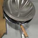 Willow & Everett Stainless Steel Flat Bottom Wok Pan, Professional Traditional Stir Fry Cookware w/Domed Lid & Spatula, Low Maintenance Rust & Scratch Resistant for Induction Gas Electric Stove Top, 13-INCH XL COOKING SURFACE