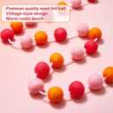 Boao 2 Pieces Wool Felt Ball Garland Colorful Pom Pom Garland Handmade 6.5 Feet Long 24 Balls Felt Banner for Wall Christmas Tree Decoration (Hot Pink,Pink,Orange)