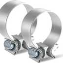 2.5 inch Exhaust Clamp, 2 PCS Narrow Band Muffler Clamps for Exhaust Pipe. (304 Stainless Steel)