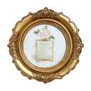 Round Photo Frame Photo Multipurpose Retro Decorative Tabletop Decor Wall Decor Hallway, Gold