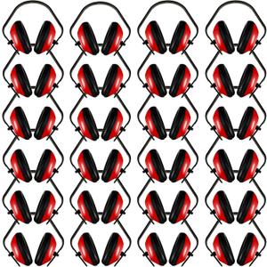 Soundproof Earmuffs Hearing Protection Headphones Red Adjustable Padded Defender Noise Reduction Earplug