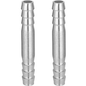 Stainless Steel 1-1/4" x 1-1/4" Hose Barb Fittings Durable Connectors for Air Water Fuel Transfer for Plumbing, Automotive, and Industrial Applications (Pack of 2)