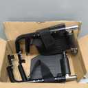 Economy Footrest for Standard Wheelchairs and Transport Chair, Composite Footplates And Heel Loops, Universal Swing-Away Footrests, wheelchair replace parts. Same function as T93HEP, PH-SF.(1 Pr, Black)