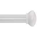 SIMEWIN White Curtain Rods for Windows 28 to 120 Inches Adjustable 1 Inch Diameter Decorative Single Window Curtain Rod Set with Rounded Cap design Finials, White