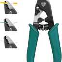 BAOSHLA Three Hole Fiber Optic Stripper, High Precision, Fiber Optic tool Three-port stripper line for optical stripper of FTTH tool With adjustable knife Optical cable stripping pliers Green